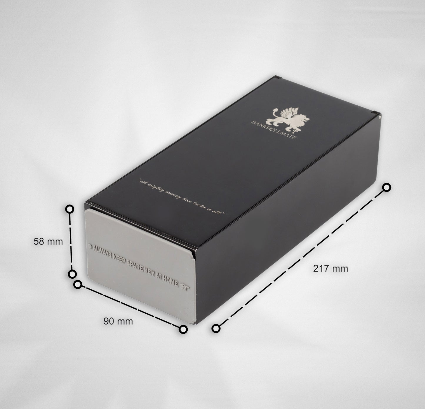 BANKROLLMATE Thick Long-wallet-sized Metal Money Box