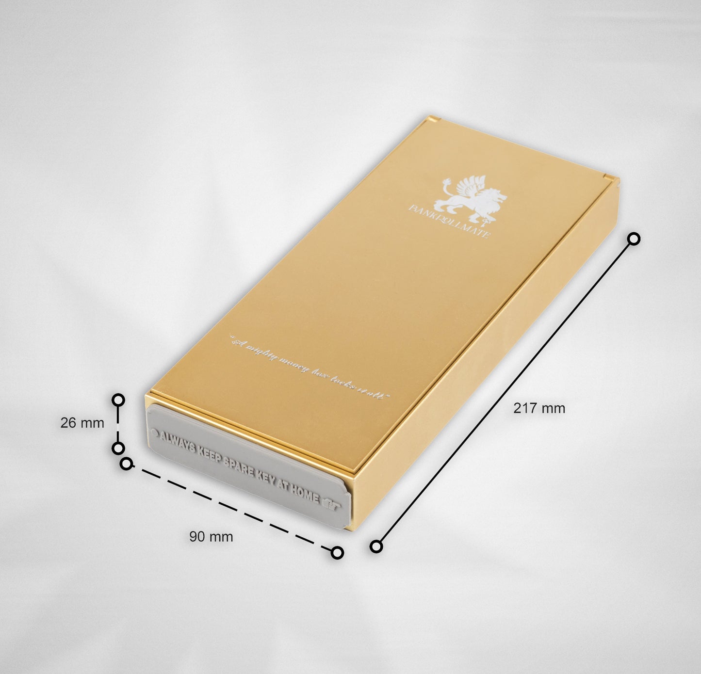 BANKROLLMATE Long-wallet-sized Metal Money Box