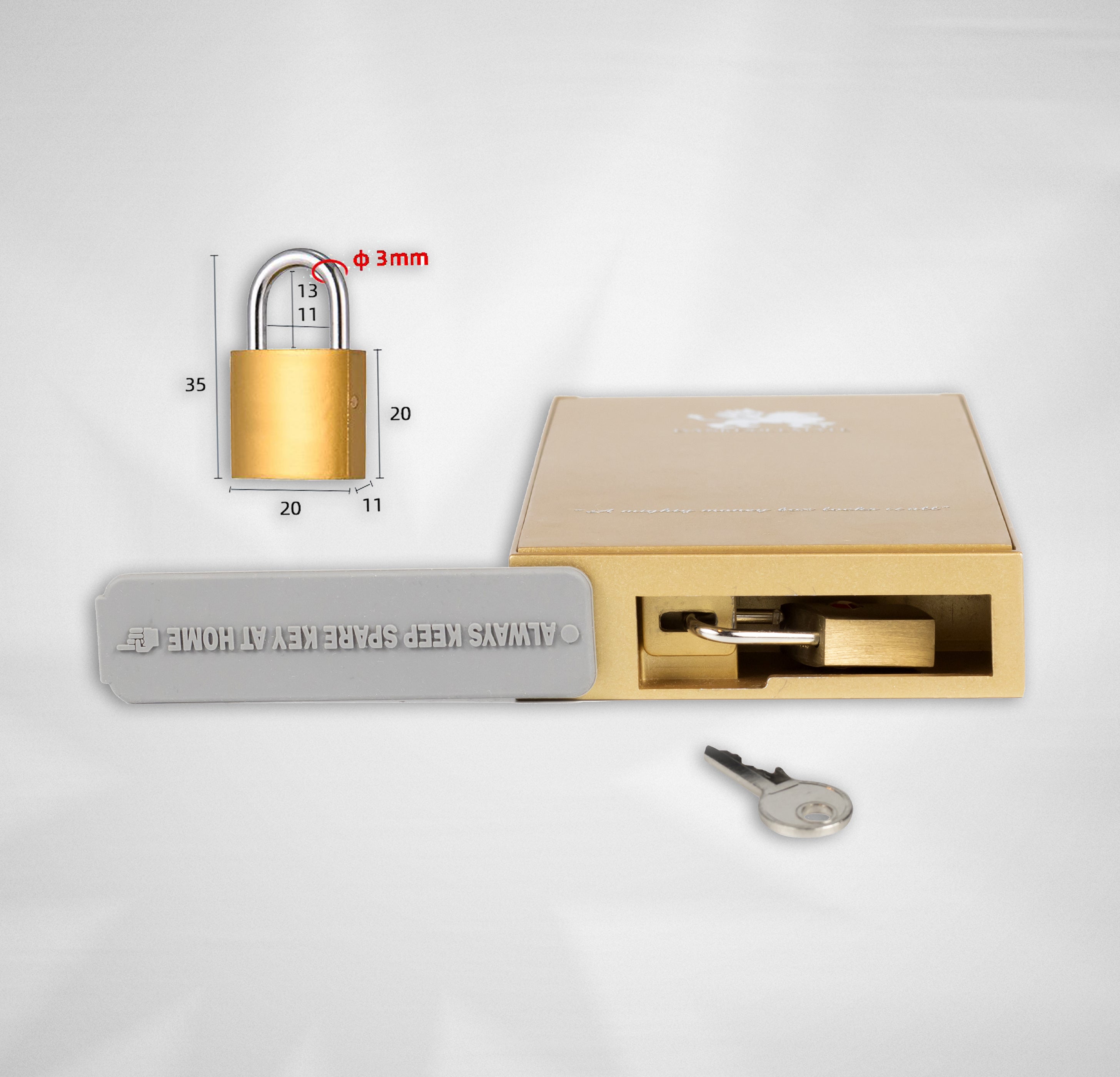 BANKROLLMATE Long-wallet-sized Metal Money Box