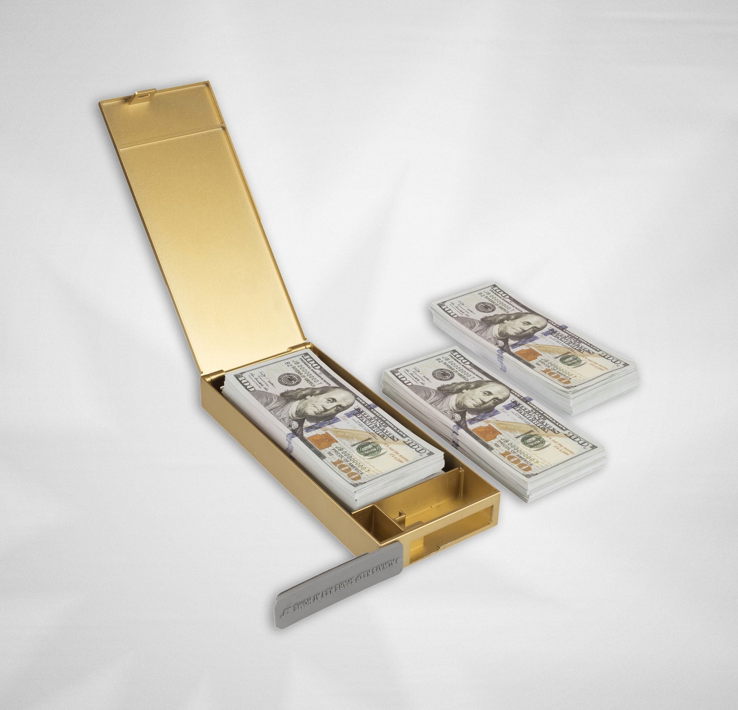 BANKROLLMATE Long-wallet-sized Metal Money Box