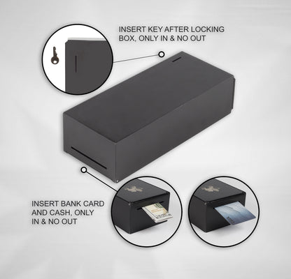BANKROLLMATE Thick Long-wallet-sized Metal Money Box